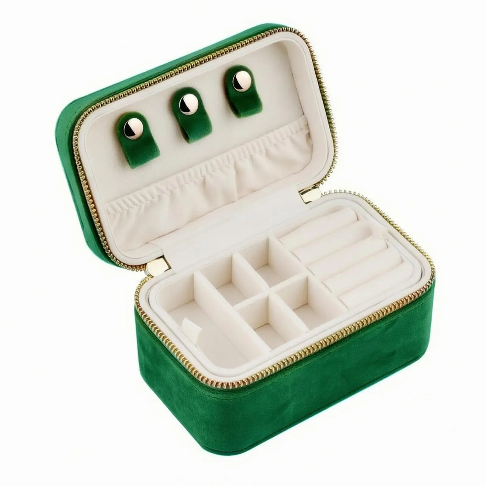 Compact Double-Layer Jewelry Box | Travel-Friendly, Velvet Jewelry Box, for Dresser