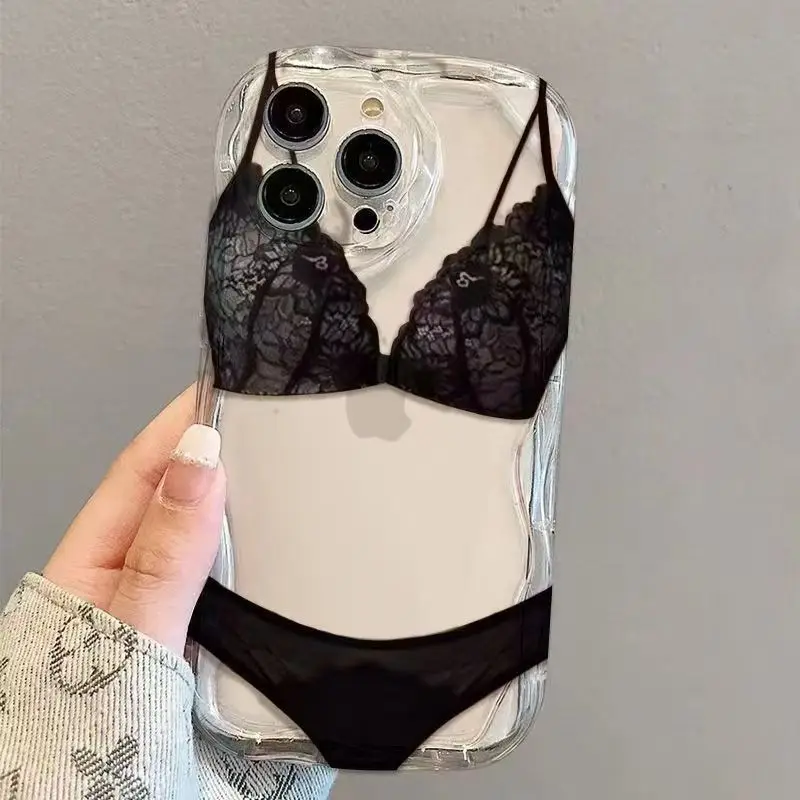

Новый прозрачный мягкий чехол для телефона INS с кружевным узором и принтом для iphone 16 15 14 13 12 11 8 7 6 X XS XR Mini Pro Max Plus, прозрачный чехол