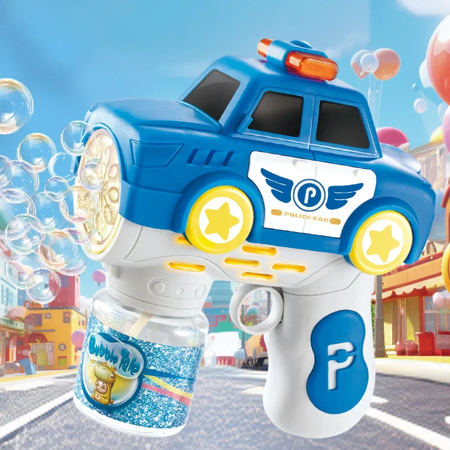Machine à bulles électrique pour camion de pompier, camion de Police, voiture de Police, pistolets à bulles de savon, jeux de plein air pour enfants, jouets de fête pour garçons et filles