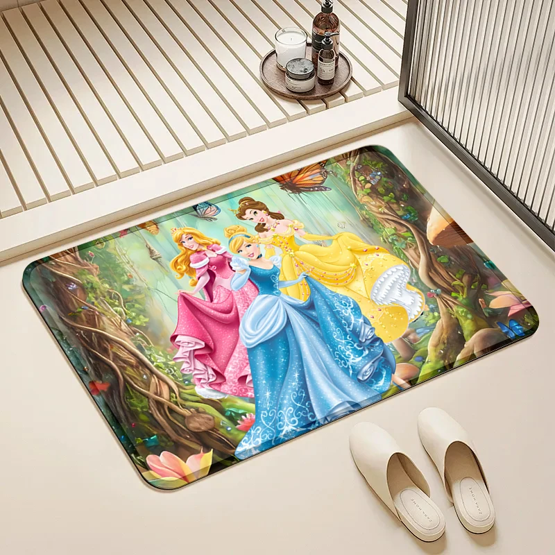 

Disney Princesses Door Mat Non-Slip Absorbent Floor Rug for Home Kids Room Bathroom Decor
