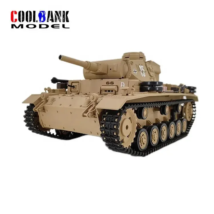 Heng Long 3849 1/16 German Panzer III type H RC Midium Tank 2.4Gzh Remote Control Tank Model Military Shooting BB Smoke Sound