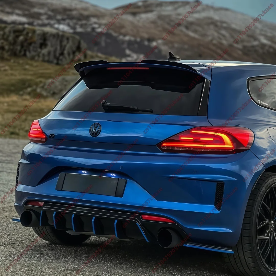 Gloss Black For Volkswagen Scirocco R MK3.5 2014 2015 2016 2017 Facelift Rear Roof Spoiler Top Tail Wing Splitter BodyKit Tuning