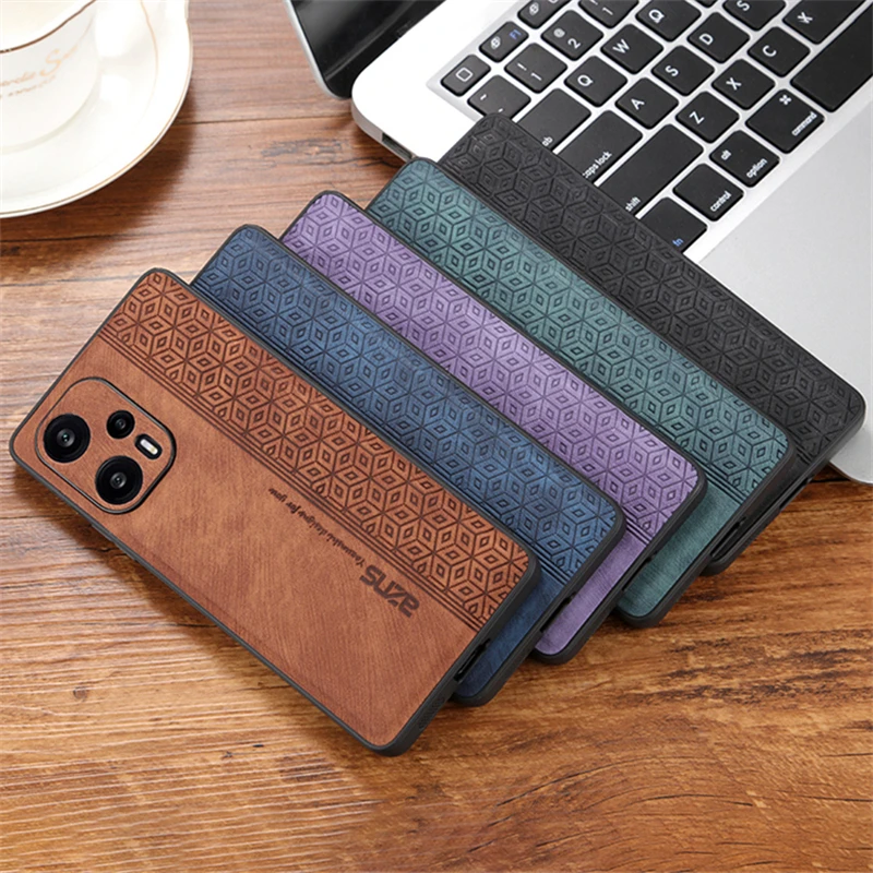 Luxury Leather Case For POCO F5 X5 Pro C55 F4 Shockproof Lens Cover Case For POCO X4 GT M4 Pro Anti-Shatter Soft Bumper Cover