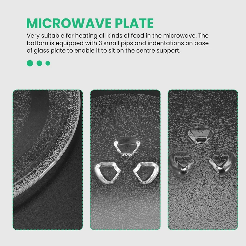 9.6 Inch Microwave Plate Spare Microwave Dish Durable Universal Microwave Turntable Glass Plates Round Replacement Plate
