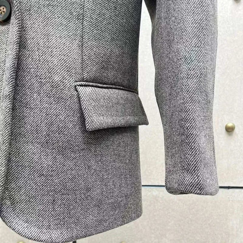 سترة نسائية جاهزة من الصوف، سترة صوف عصرية للركاب، سترة بدلة عالية الجودة، خريف، وصول جديد، 2025