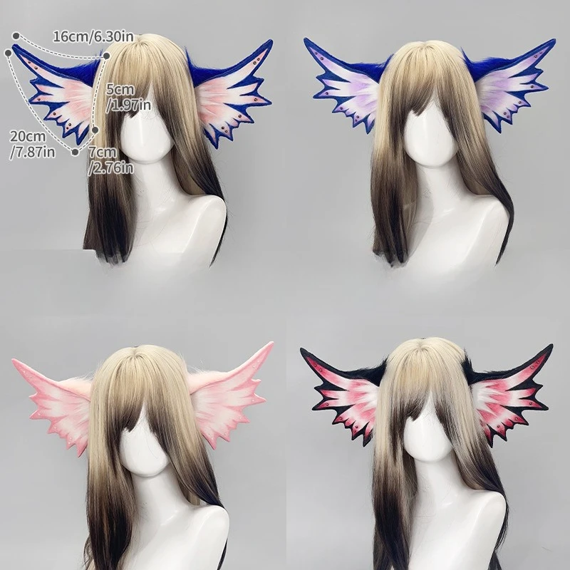Handmade Sea Demon Elf Beast Ear Hair Hoop Headpiece Gothic Comic Exhibition Party Halloween Deep Space Fish Shark Headpiece
