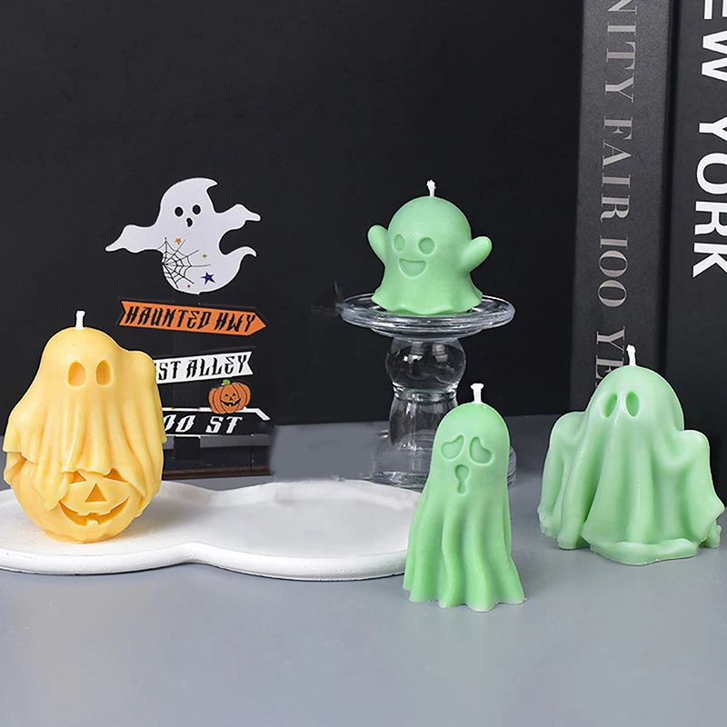 Halloween Ghost Candle Silicone Mold Handmade Aromatherapy Plaster Craft Resin Ornaments Made For Holiday Party Decorative Gifts image 3