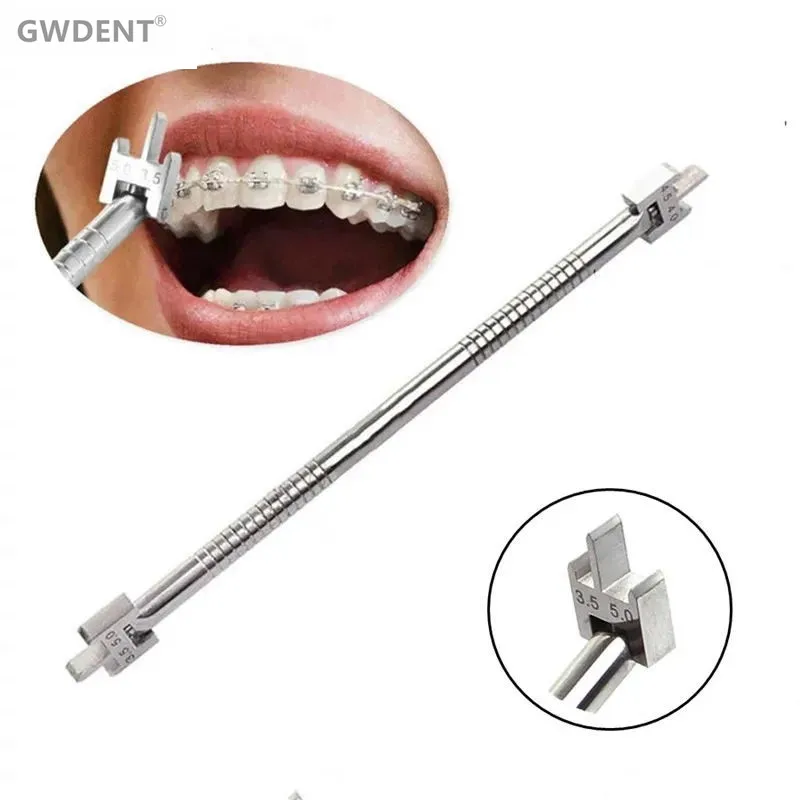 Lokalizator wspornika dentystycznego ze stali nierdzewnej podwójna skala wsporniki ortodontyczne pozycjoner instrumenty rozmiar 4,0-4,5 i 5,0-3,5