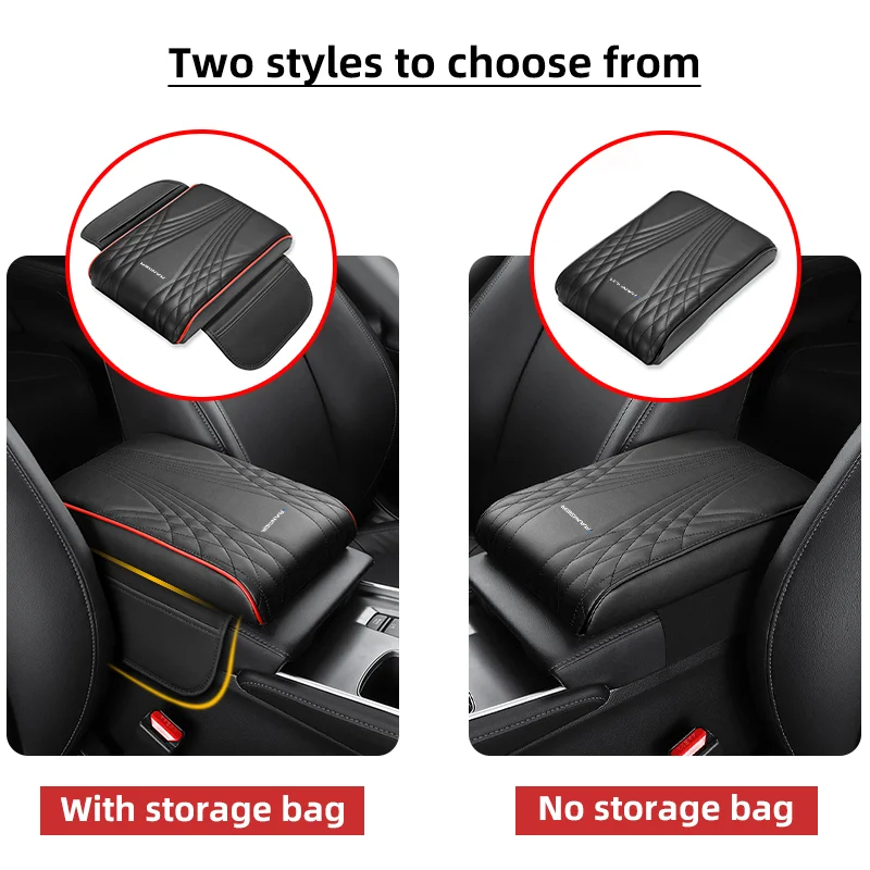 Car Armrest Heightening Cushion with Side Storage Bag Center Console Protector Cover for Ford Ranger T9 Rapotr Elbow Support Pad