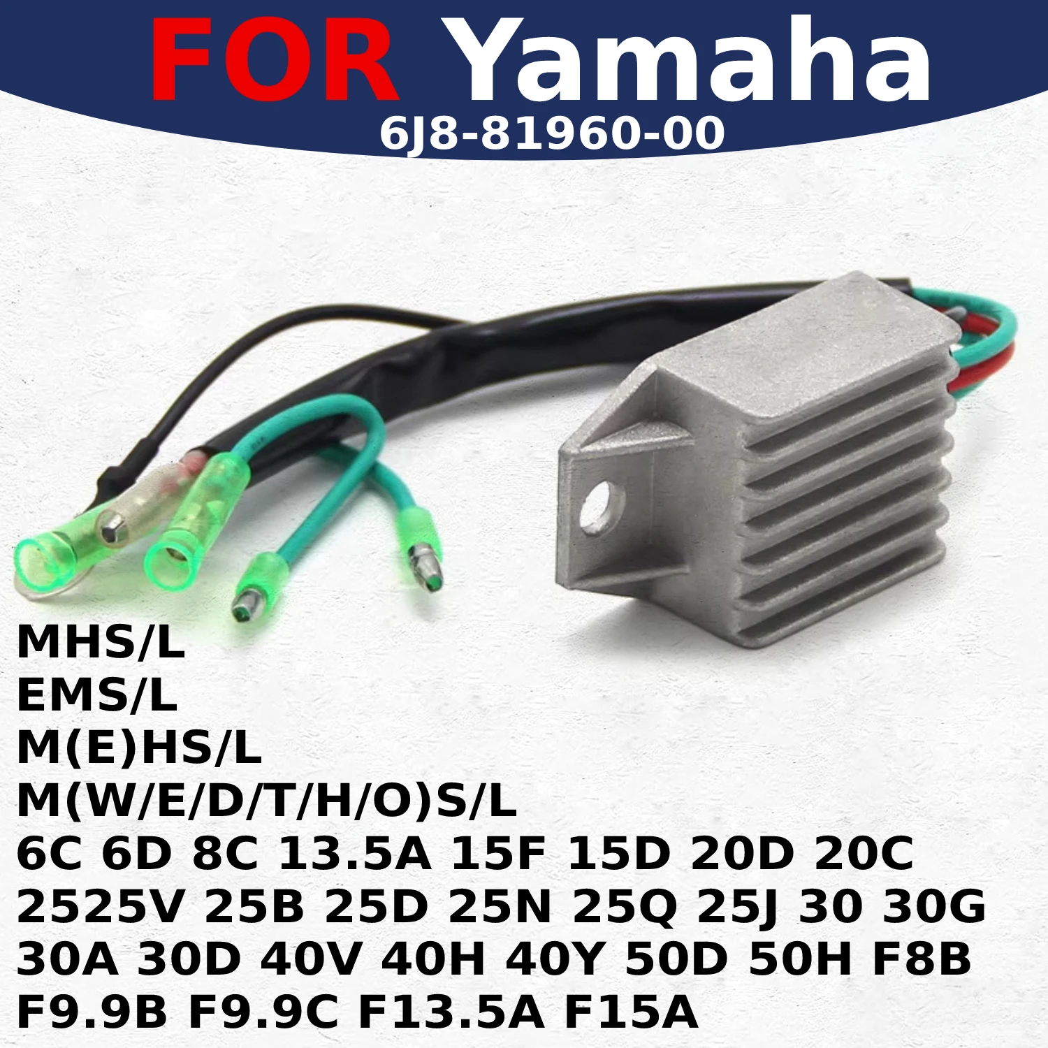

Outboard Voltage Regulator Rectifier For Yamaha 30A MHS L 30D EOS MS LH ETOS MHOS 40V MHOL 40H M(E O)S L 40Y T H OS 50D 50H D W