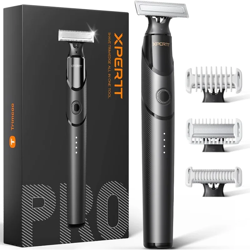 

Beard & Body Hair Trimmer for Men [All-in-One] USB-C Fast Charging, Groin & Ball Hair Painless Electric Shaver, Travel Razors,