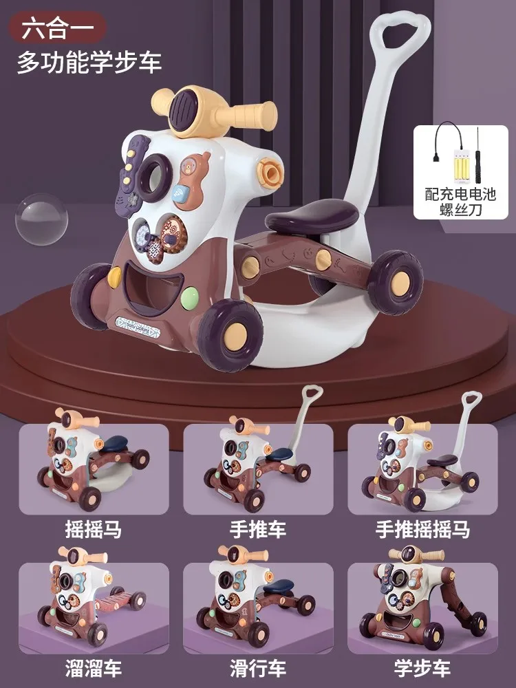 Bicicleta de equilibrio de empuje multifunción para niños pequeños con panel de actividad para juegos en interiores y exteriores