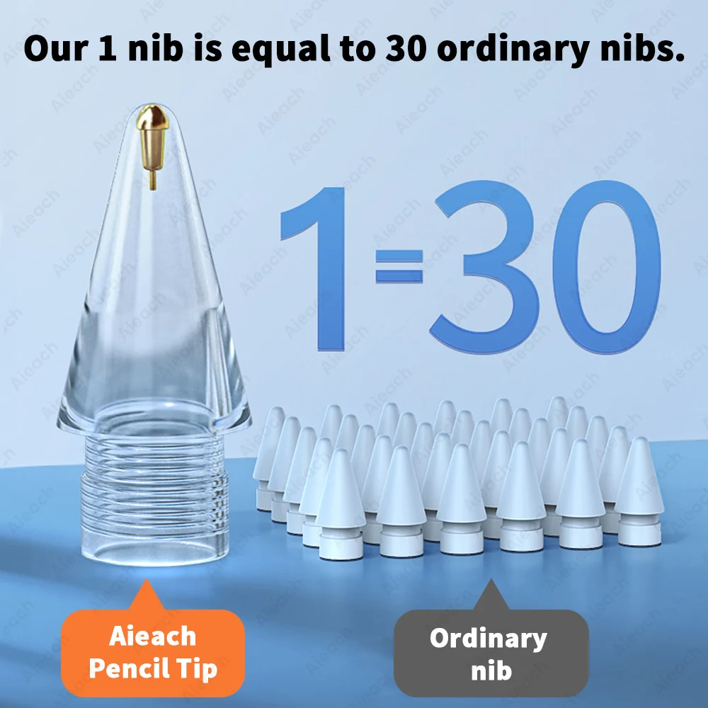 Aieach 6pcs Appl Pencil Nib For Apple iPads Pencil 1st 2nd Generation Double Layer 2B HB Thin Replace Tips For Apple Pencil Tip