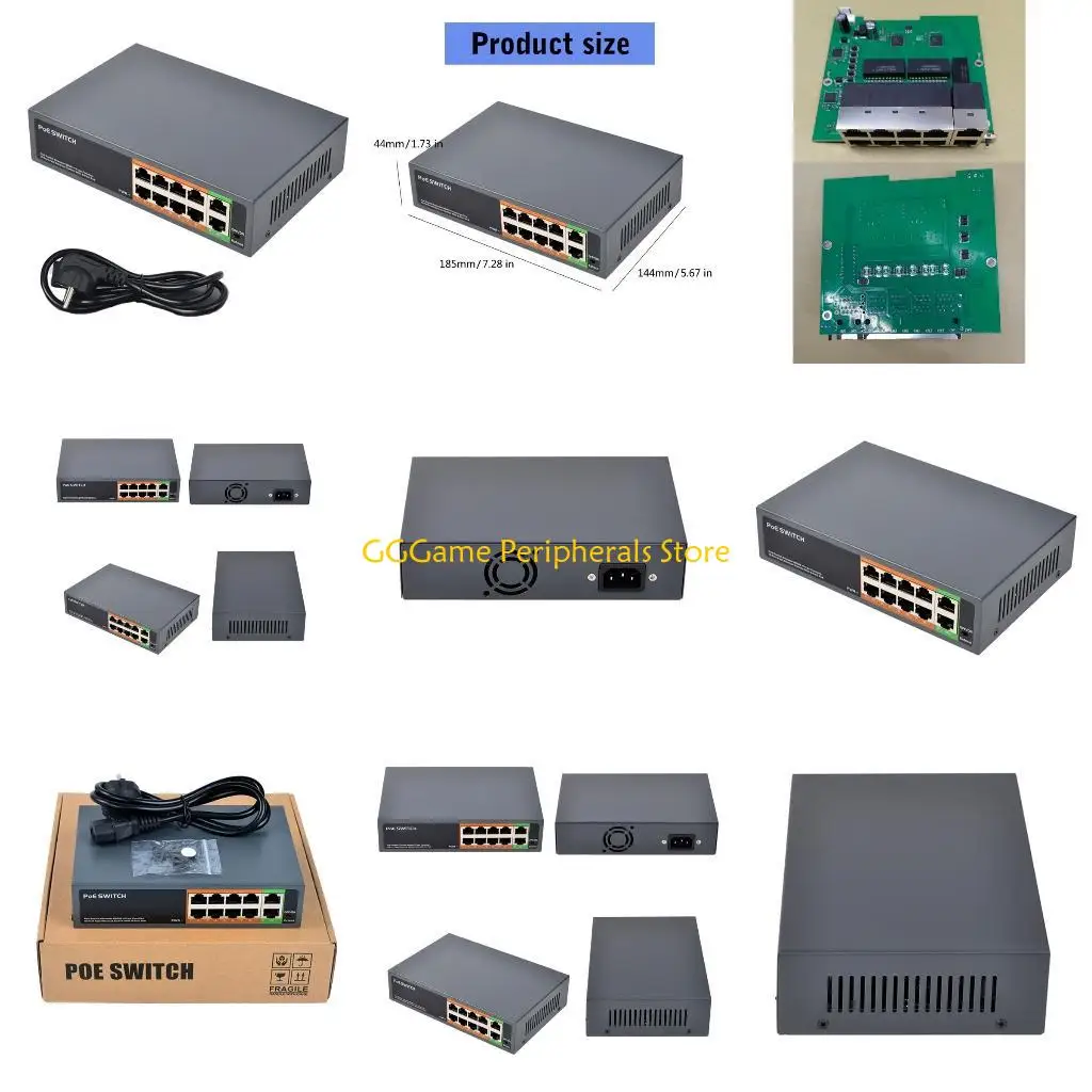 

U55B 10-портовый гигабитный сетевой коммутатор, включая 8 портов PoE+ и 2 порта Uplink для надежной передачи данных