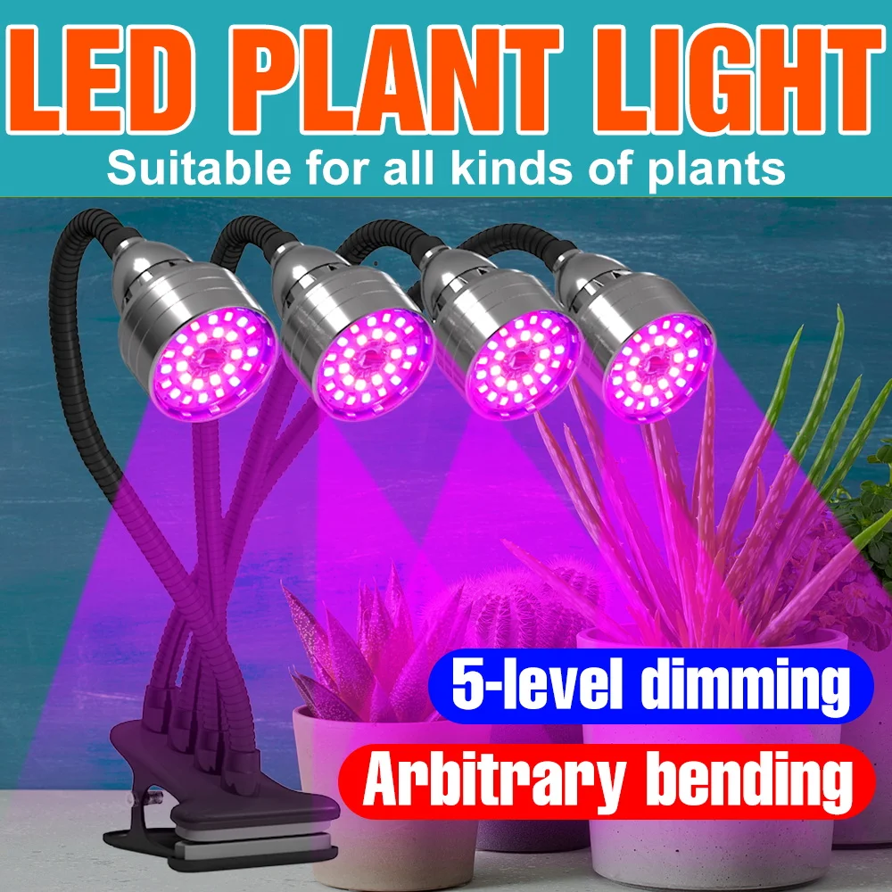 

LED Indoor Plant Cultivation Lamp 5V Full Spectrum Grow Lights USB Dimmable Greenhouse Tent Potted Flower Seedings Fill Lighting