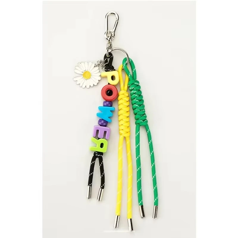 Kpop المعبود GD 'POWER' حبل المنسوجة المفاتيح GD الحفل دعم ديزي قلادة الديكور على ظهره المفاتيح قلادة VIP الهدايا