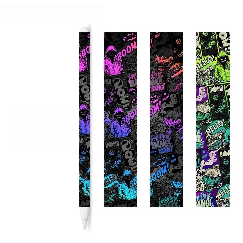 

3D Colorful Cute Pattern Matte Skin Film Wrap Skin Phone Sticker For Apple Pencil Pro/1/2 Full Body Ink Style Warp Film