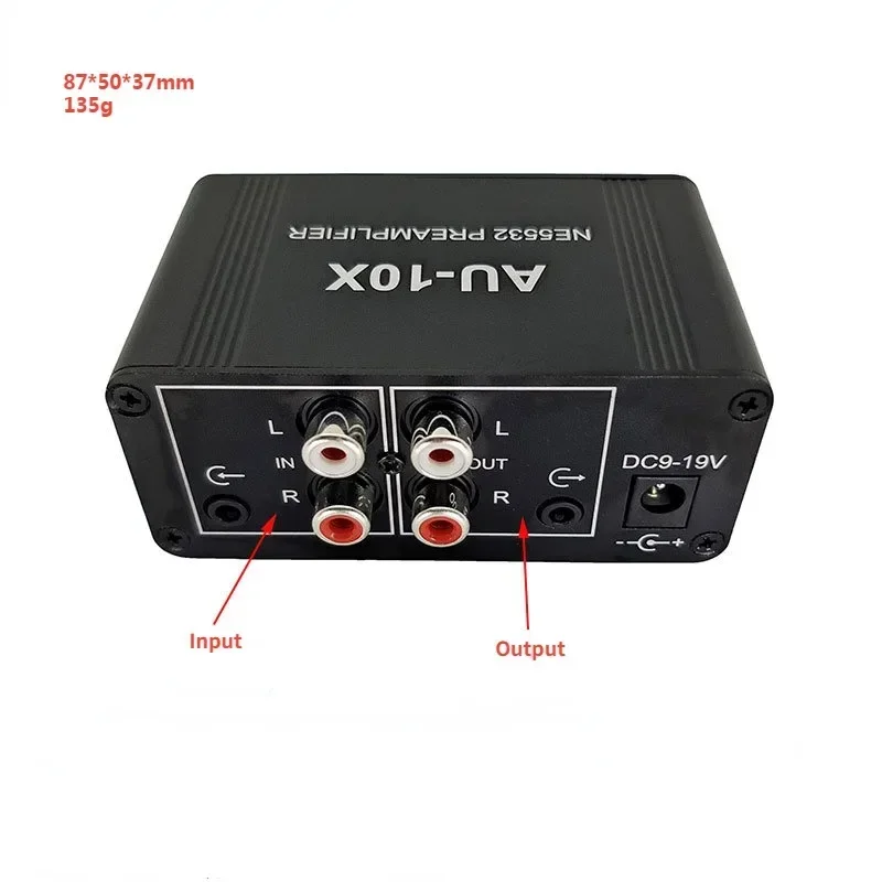 AU-10X NE5532 ستيريو الموسيقى الصوت إشارة قبل مكبر للصوت أمبير مضخم ضوت سماعات الأذن مجلس كسب 20db RCA 3.5 مللي متر نغمة التحكم في مستوى الصوت