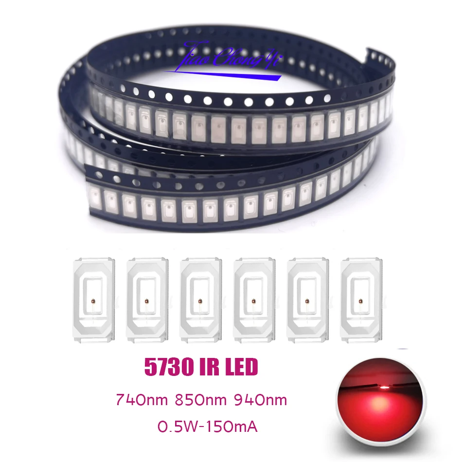 SMD Chip 5630/5730 Infrared LED lamps 0.5W IR 740nm 850nm 940nm LED Emitting Diode