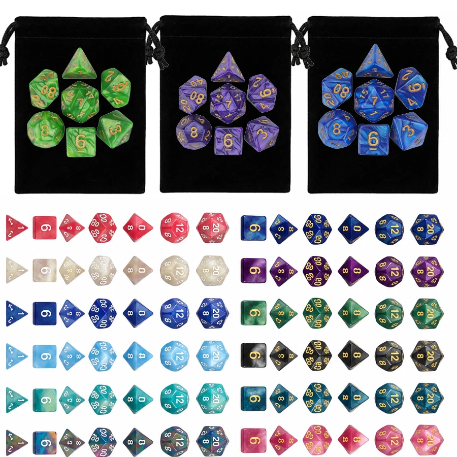 Board Game Dungeons And Dragons - 5 Sets Polyedrische Würfel-Sets, mit schwarzer