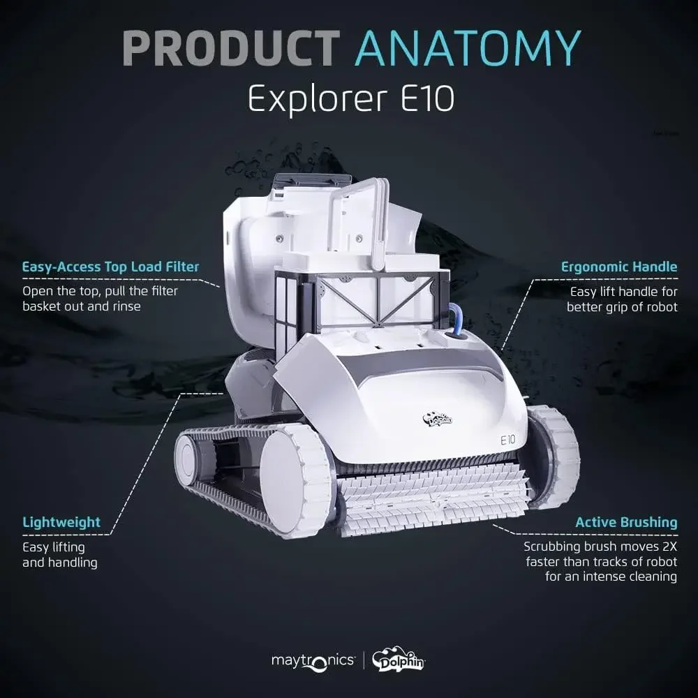 自動ロボットプール掃除機,e10,トップロードフィルター,アクティブスクラバーブラシモデル2024,地上Pに最適