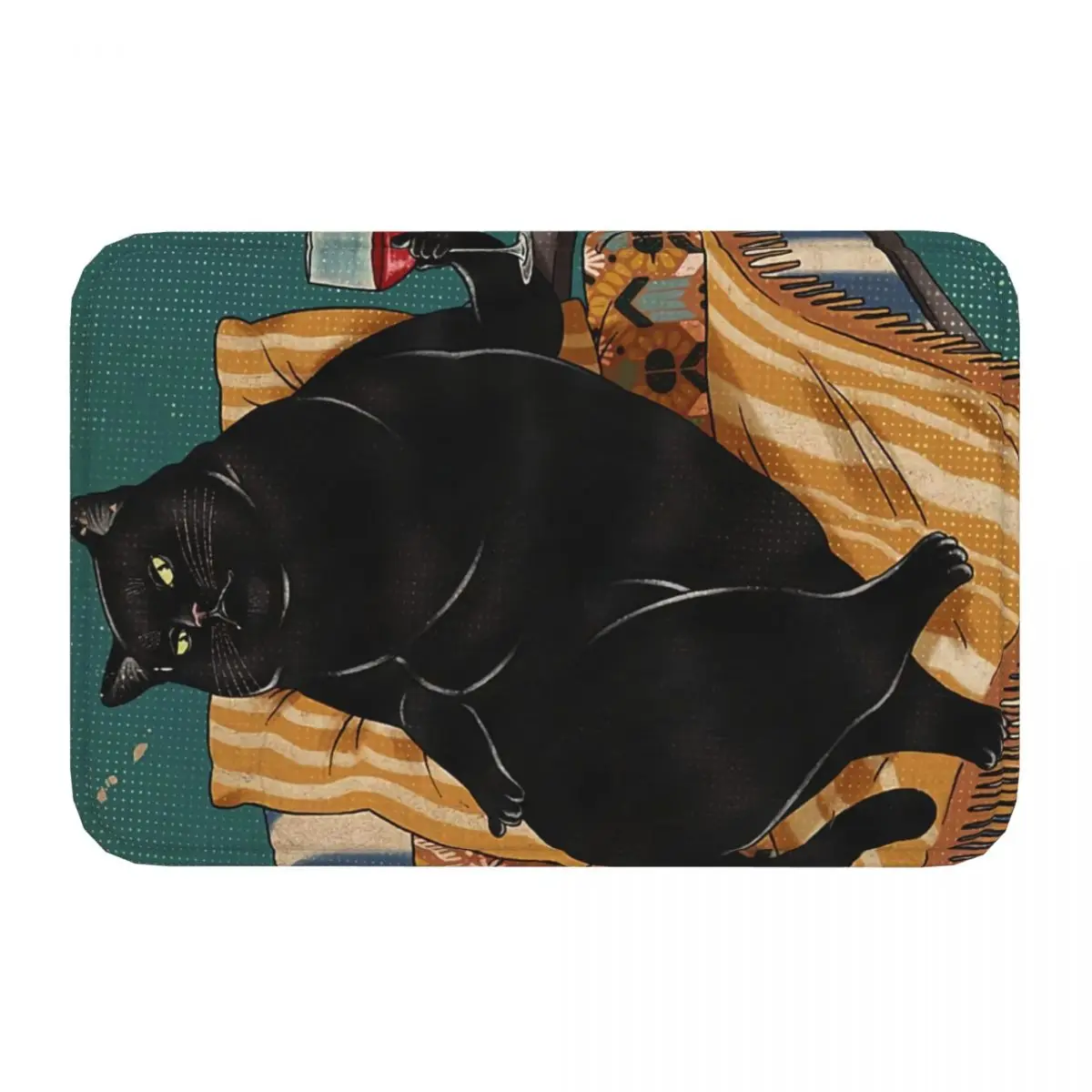 Black Cat Bathroom Mat Get Naked Doormat Kitchen Carpet Outdoor Rug Home Decoration