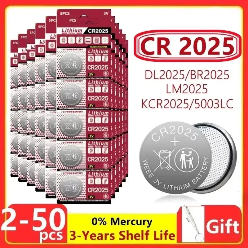 

CR2025 Battery CR 2025 3V cr2025 Lithium Battery DL2025 BR2025 KCR2025 For Toys Car Remote Control Watch Button Coin Cells