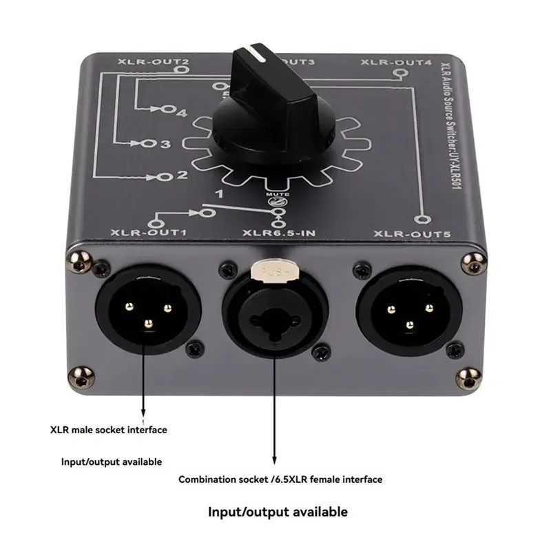 【RECOMENDAR】Bi-Directional XLR Audio Switcher Splitter 1 Input 5 Output 5 Input 1 Output Signal Distribution Box