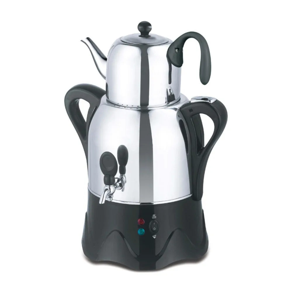 Russian kettle Turkish child and mother pot 3L stainless steel kettle set Double-layer kettle thermal insulation pot
