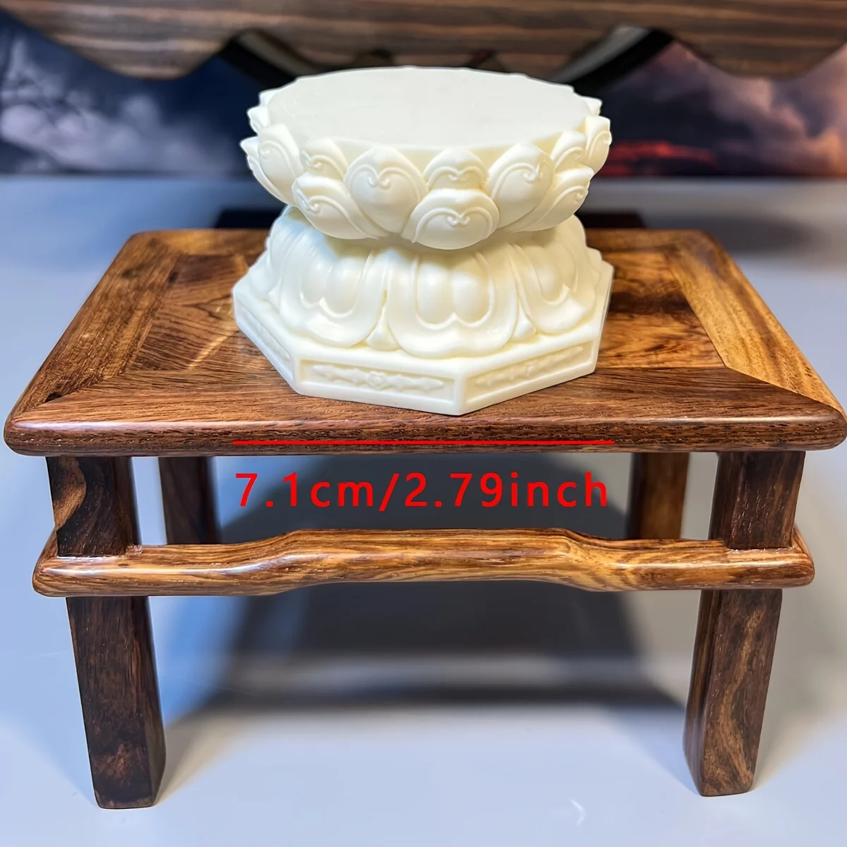 Elfenbeinfarbene Harz-Lotusbasis Wird zur Präsentation und Verehrung von Buddha-Statuen sowie als Basis für Wohndekorations-Ornamente Verwendet – Detail 3