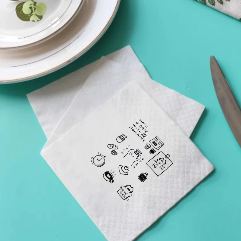 Customized Tissues With Logo Printing, Napkins, Cake Shop Square Tissues, Restaurant Square Towels, Catering Napkins