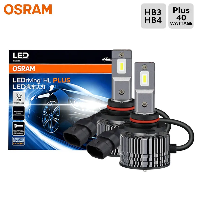OSRAM Original HB3 HB4 CF2.0 LED Plus 9005 9006 40W 6000K Super Bright White High Low Beam Car Headlight Fog Lamp Bulbs 1 Pair