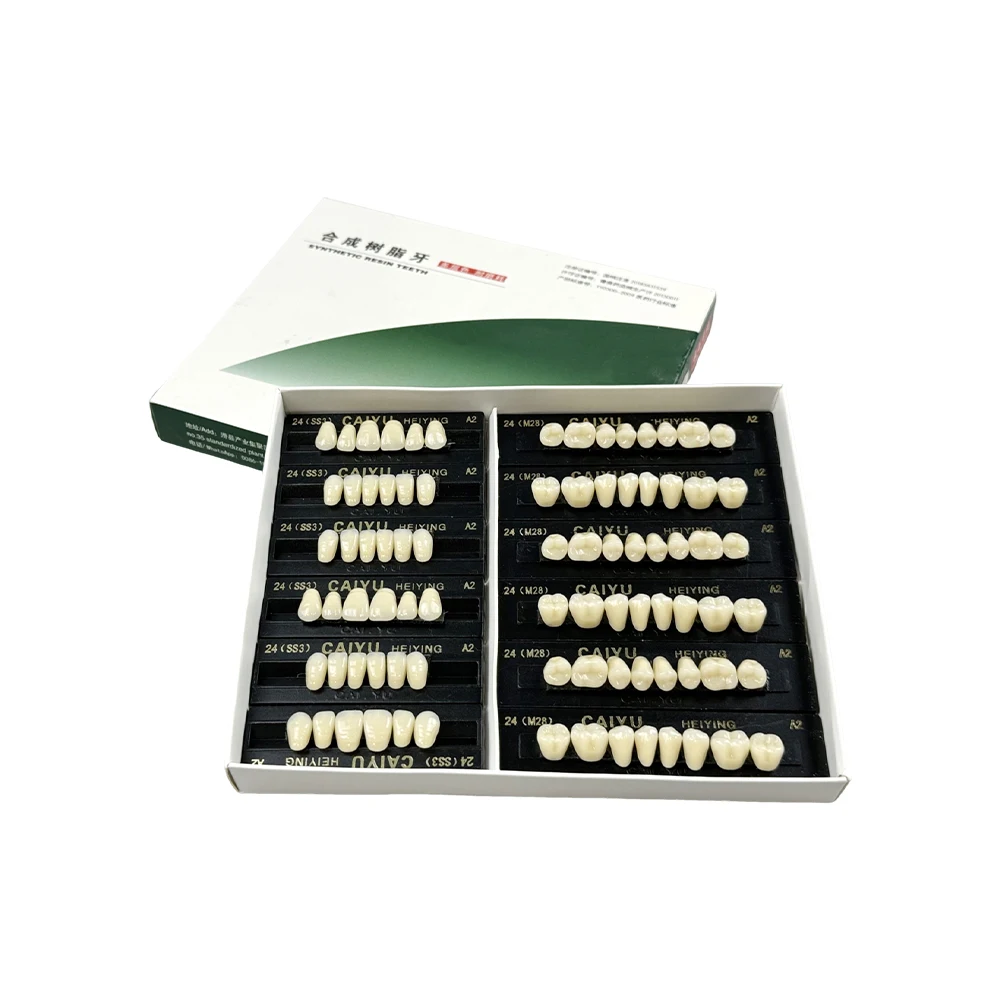 

28 зубов/набор, зубы для протезов из смолы A2 A3, набор стоматологических искусственных зубов, полный набор, компаратор, зеркало, стоматология, отбеливание задней/приндо