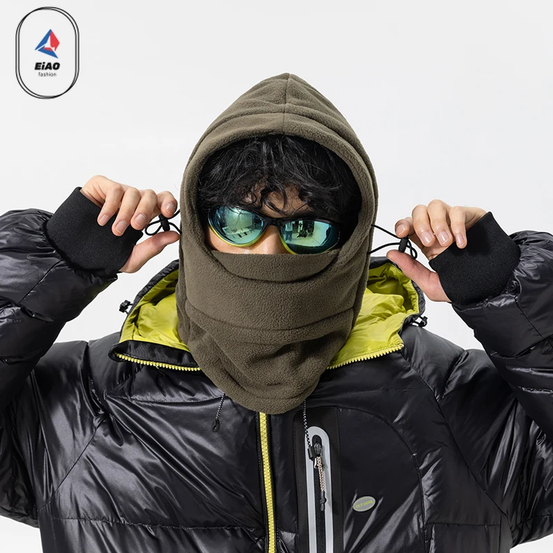 الشتاء الصوف قبعة الرجال سمكا قبعة صغيرة سدادات حماية الأذن محبوك قبعات الصوف وشاح للرقبة قبعة في الهواء الطلق يندبروف أفخم قبعات التزلج الدافئة #2