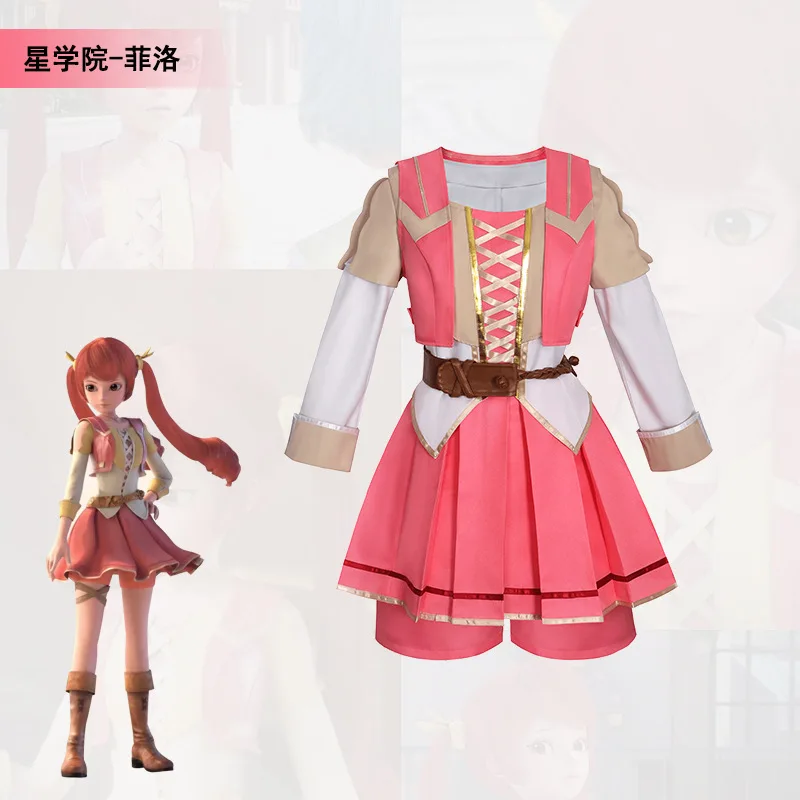 

Anime Star Academy Season 3 Philo Cosplay Costume Wig Pandora's Secret Realm Pink Princess Dress Halloween Costume for Girl