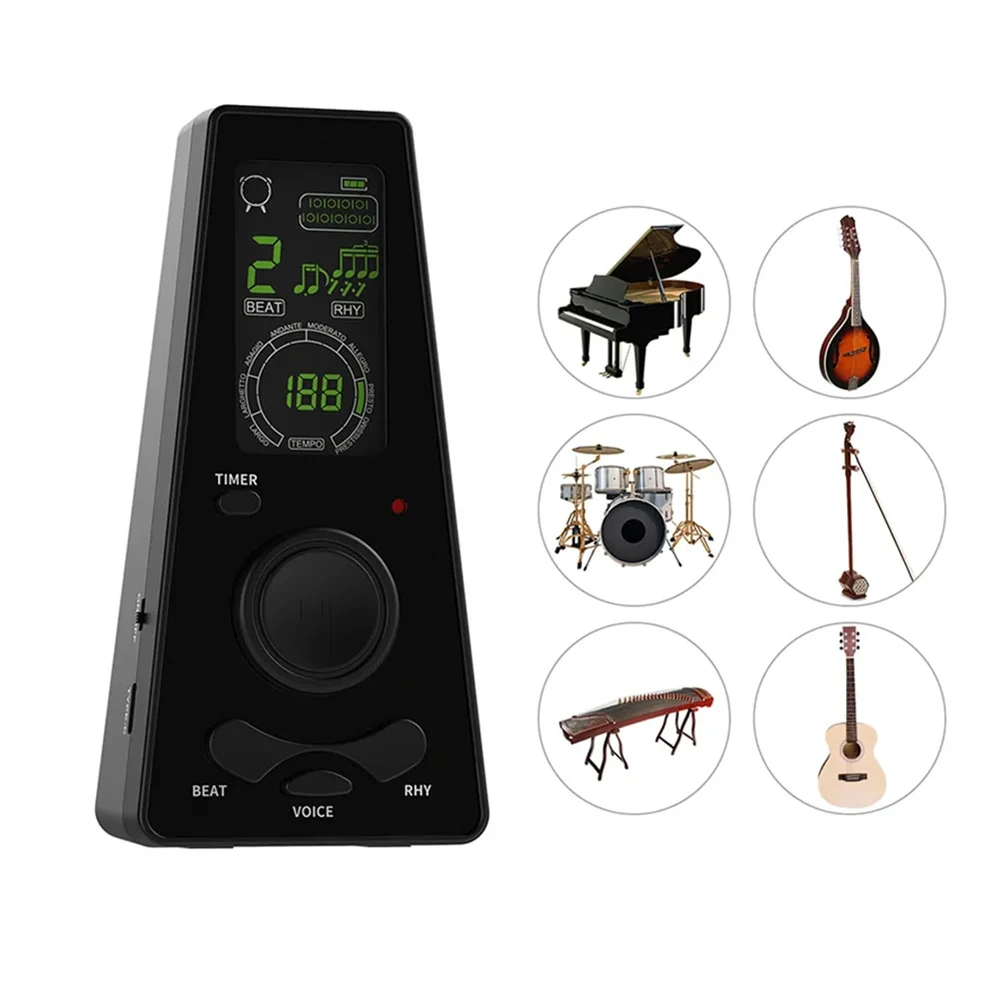 Digital Electronic Metronome with Timer, English Vocal Counting, Volume Control, use for Piano, Guitar, Drum, Violin