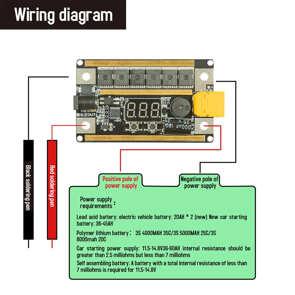 GX591 Lithium Battery Spot Welder Digital Tube Display 12V Mainboard Welder with Automatically Trigger Welding for 18650 Battery