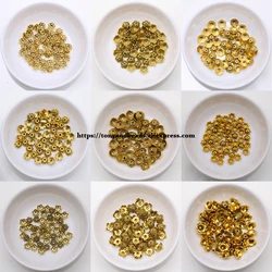 (50 Pcs / Lot!)  European Spacer Charm Beads Caps Alloy Antique Gold Color Plt for Jewelry Making