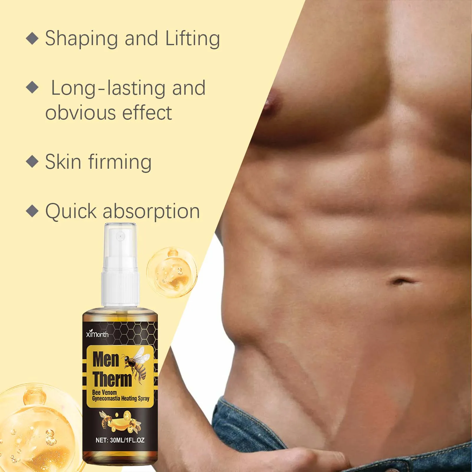 Gynecomastia Tightening Venom Oil Effectively Shrinks Men Chest Remove Excess Oil n Musle Build Heating Oil