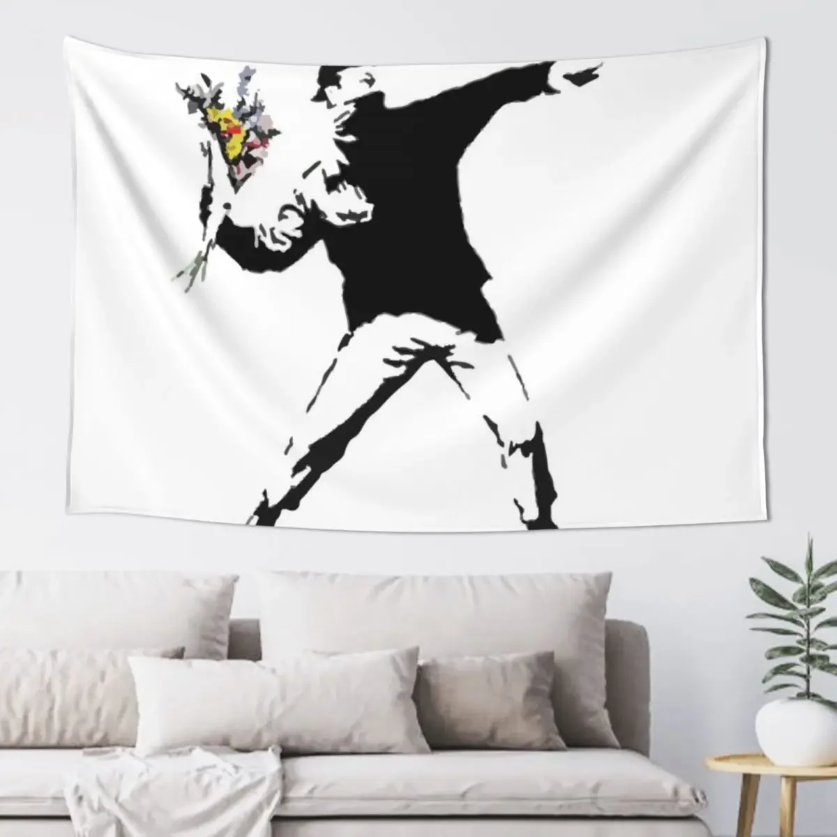 Rage Flower Bomber Stencil Tapestry Bed Room Decoration Things To The Room Tapestry