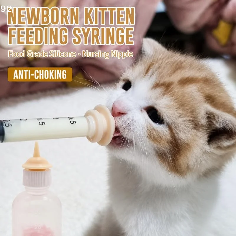 Newborn Pet Feeding Nipple Dog Cat Feeding Pacifier Hamster Rabbits Kittens Puppies Feeding Bottle Syringe with Silicone Nipple