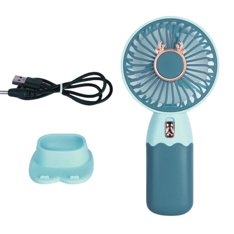 Quạt làm mát yên tĩnh Quạt nhẹ có giá đỡ điện thoại Quạt cầm tay Kết cấu ABS Hoàn hảo cho phòng ngủ, văn phòng và sử dụng ngoài