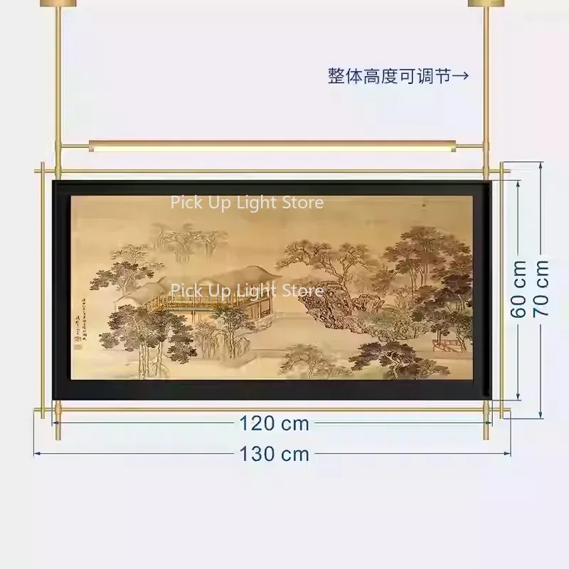 Pintura decorativa de entrada retrô chinesa, pintura de lâmpada de parede de alta qualidade, pintura suspensa de corredor, voltada na parede