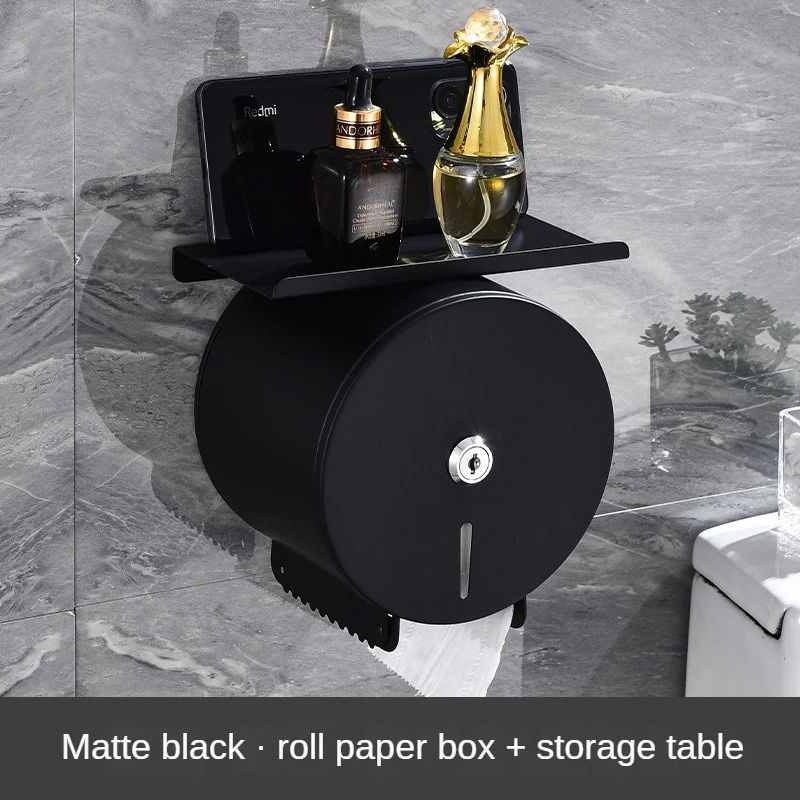 Toilet Paper Holders Bathroom Accessories Wall Mount Tissue Box Racks Stainless Steel Roll Paper Holder Washroom Storage Shelves