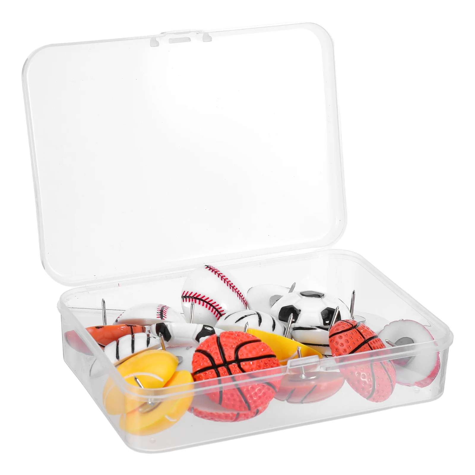 20Pcs Basketball Push Pins Resin Round Head Metal Point Decorative Thumb Tacks for Map Marking Craft Projects Corkboard Bulletin