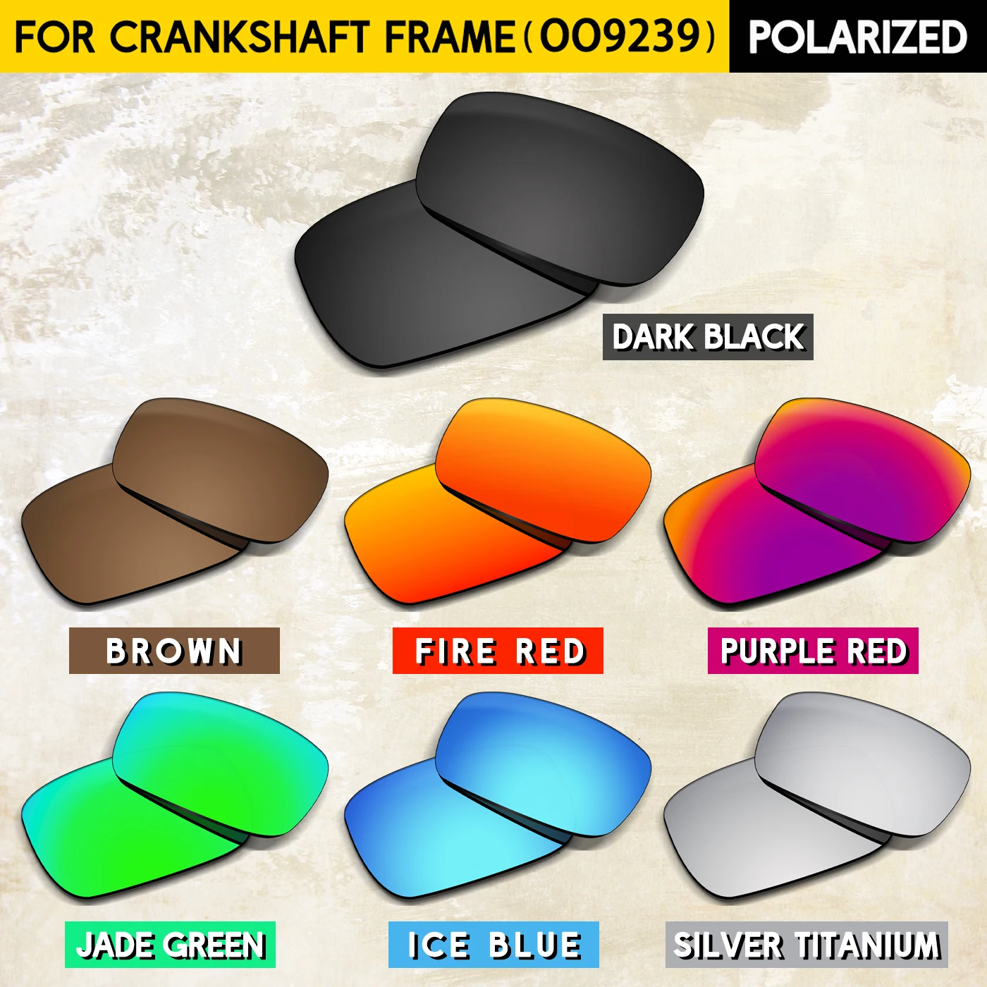 Performance Polarized Replacement Lenses for Oakley Crankshaft OO9239 60mm Sunglasses-100% UV Protection