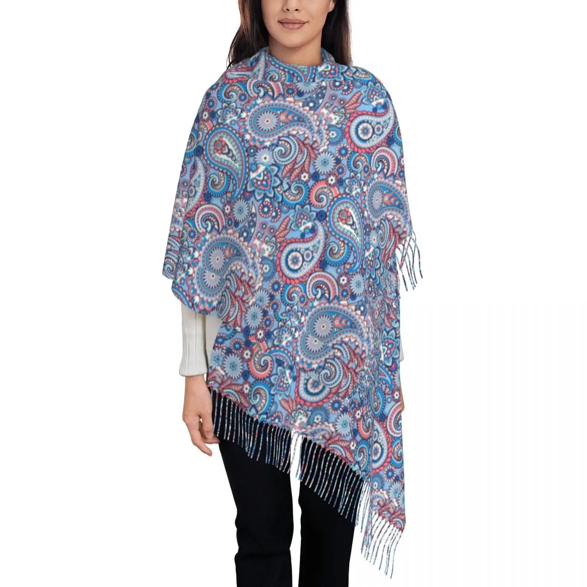 

Personalized Print Bohemian Style Bandanna Paisley Pattern Scarf Men Women Winter Warm Scarves Shawls Wraps