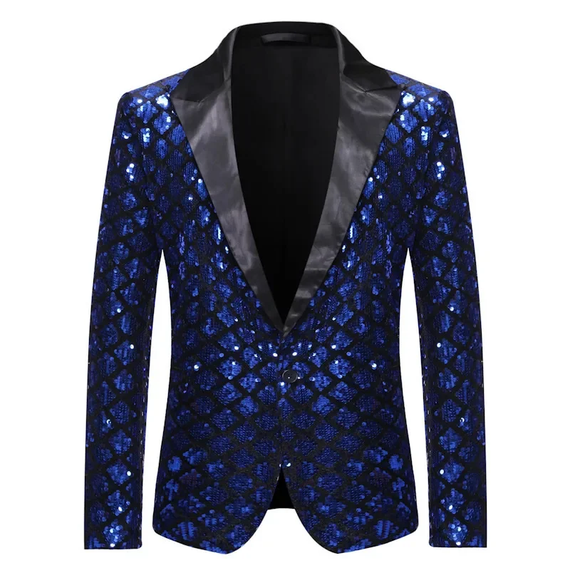 Lente Herfst Herenpak Jasje Dames Podiumbanket Gastheer Feest Diamant Lovertjes Blazer Vintage Mode Full Dress Jas