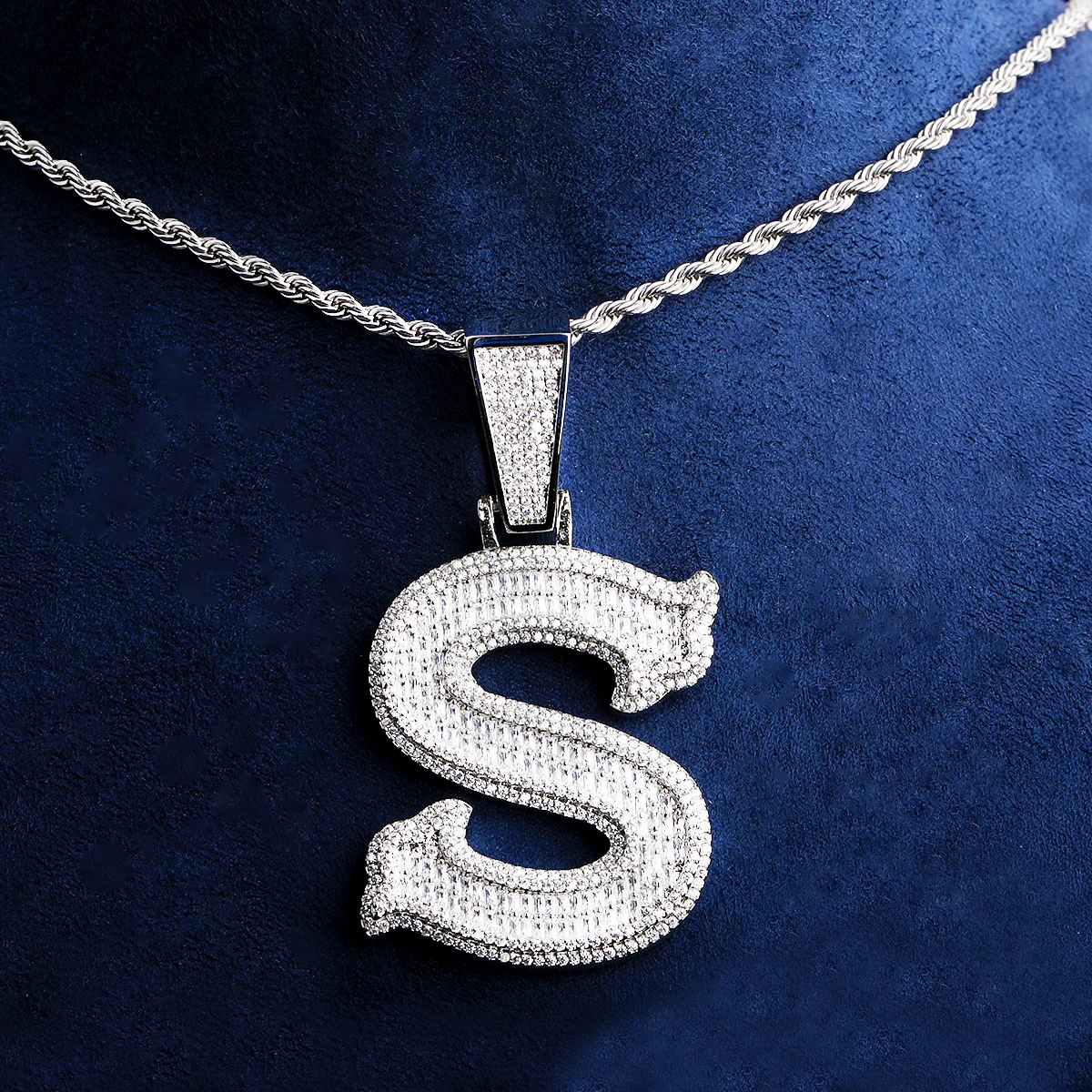 Bubble Letter Iced Out Custom Name Necklace Pendant for Men 5A Cubic Zirconia Gold Plated Personalized Jewelry