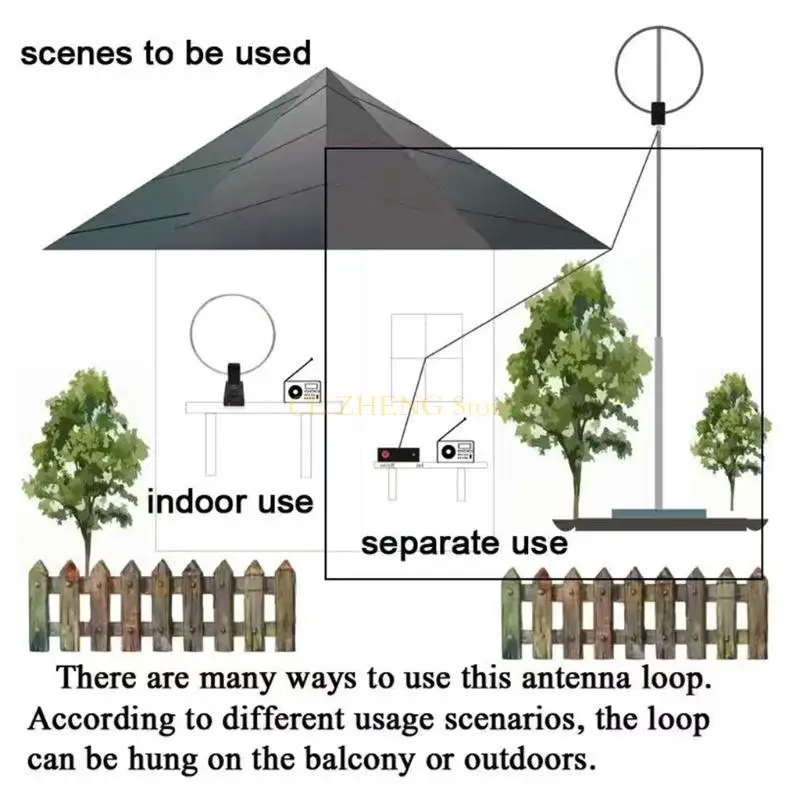 GA-800 Multifunctional Active Small Loop Antenna 10KHz-159MHz HF High Frequency